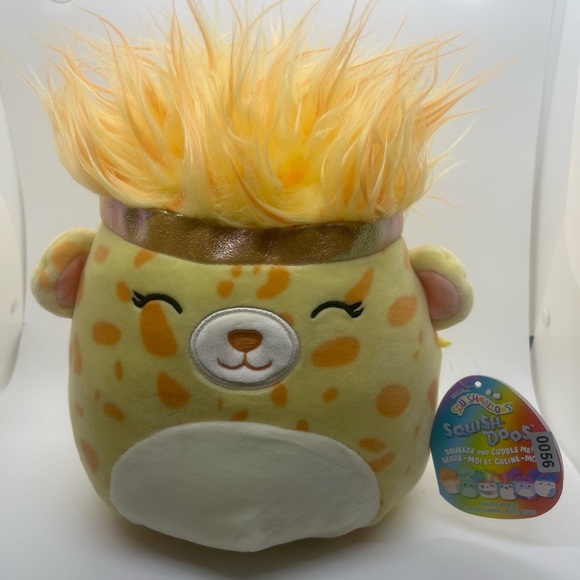 New Squishmallow Kellytoy Squish-DOOS 8" Lexi The Yellow Cheetah Plush W/Tags - Picture 3 of 15